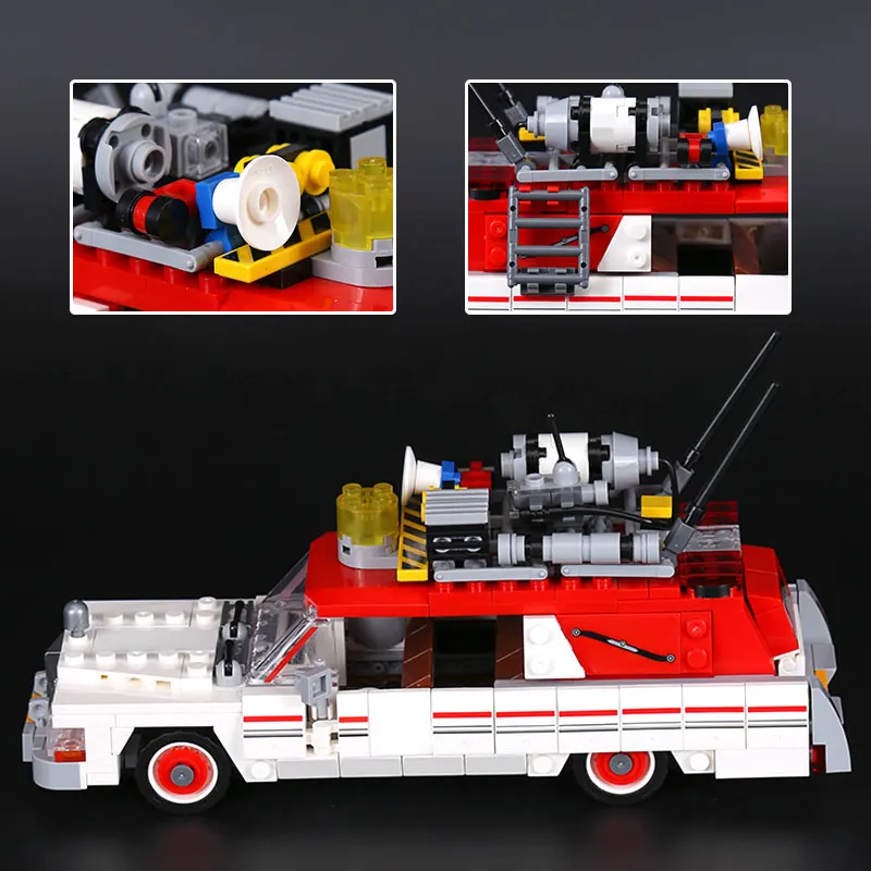 586pcs Ghostbusters Ecto-1 &amp 2 Movie Police Cars 16032 Figure Building Blocks Assemble Children Toys Compatible With 75828 |