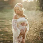 Женское длинное кружевное платье без бретелек для беременных