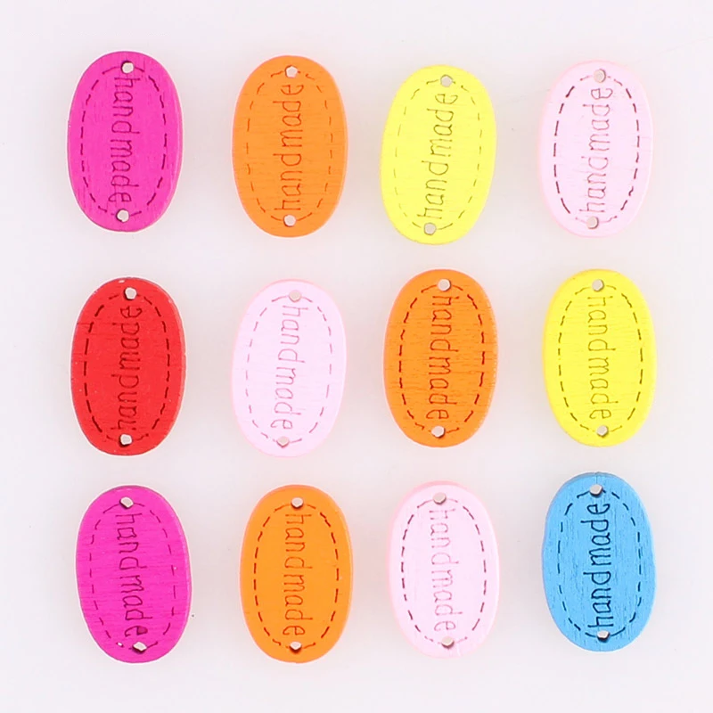 Рождественские овальные смешанные деревянные пуговицы с 2 отверстиями DIY Декор