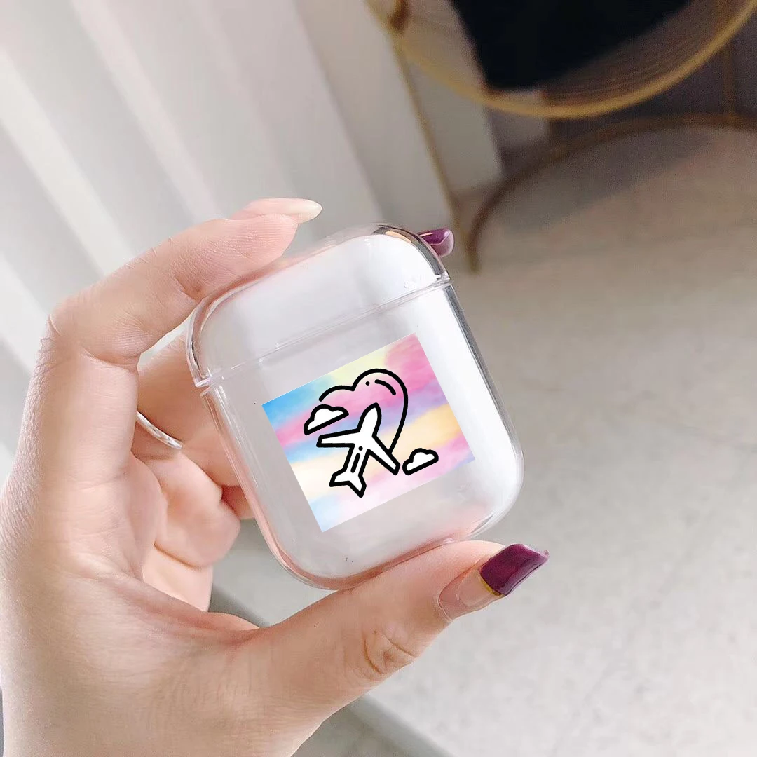 Хроматический модный наушник чехол для Apple Airpods чехол простой милый любовь сердце Bluetooth поп AirPods чехол прозрачный жесткий чехол