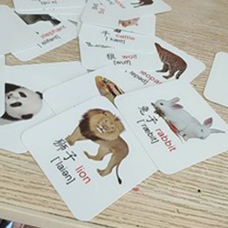 Детские английские телефонные карточки с животными Монтессори Обучающие для