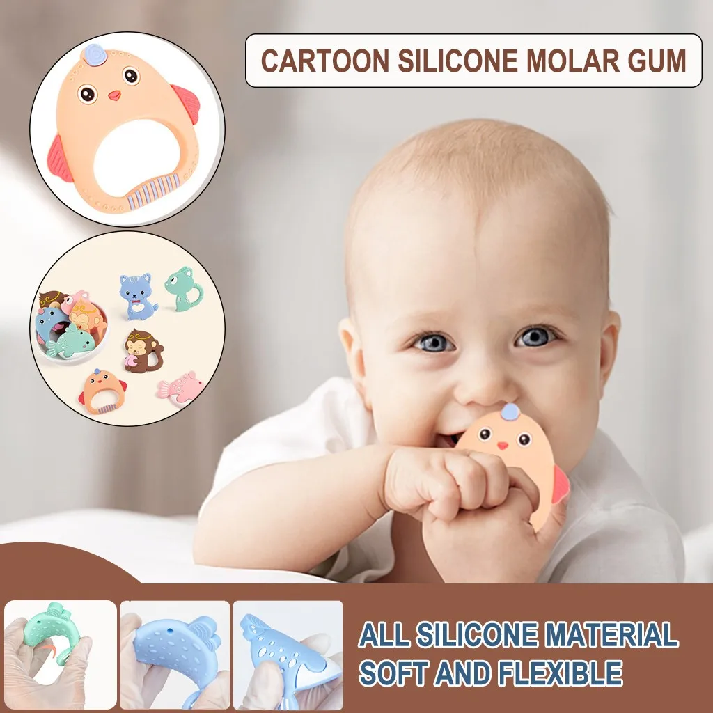 

Детский мягкий силиконовый мультяшный Прорезыватель для зубов, детская игрушка-моляр для зубов, моляр, ожерелье, шарик для душа, поделки «сд...