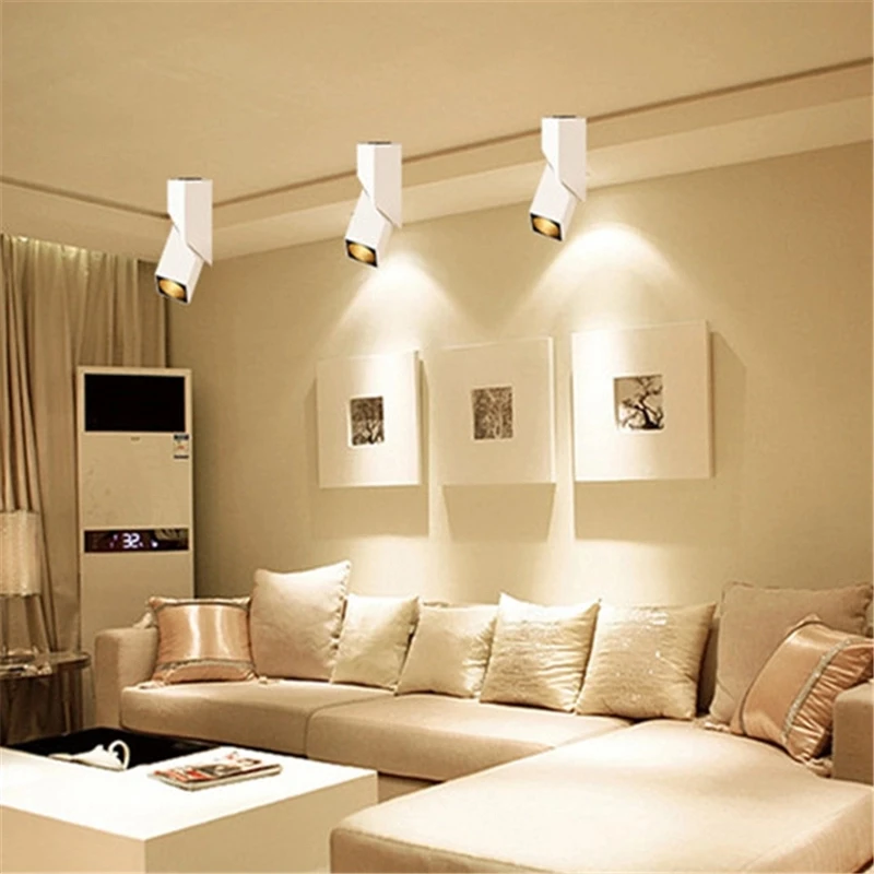 Черный/белый светодиодный потолочный светильник 3 Вт/5 Вт/7 Вт/10 Вт/12 Вт/15 Вт