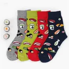 2022 оригинальные Мультяшные забавные носки в стиле Харадзюку для суши, Японские Женские Необычные носки, женские носки для девушек