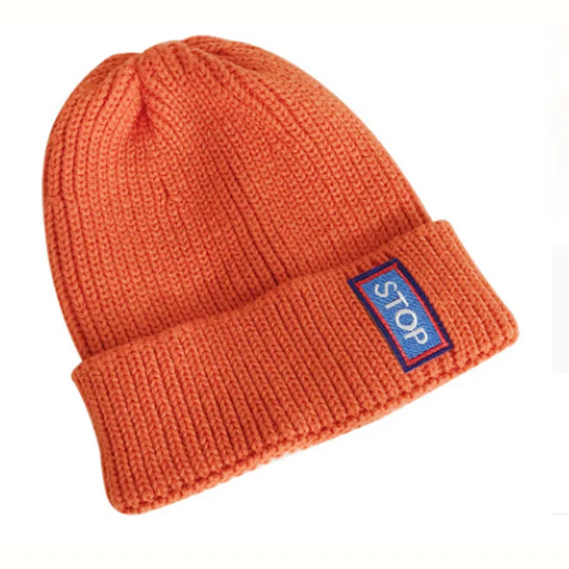 Новинка 2019 зимние шапки для женщин теплая Модная вязаная шапка одноцветная