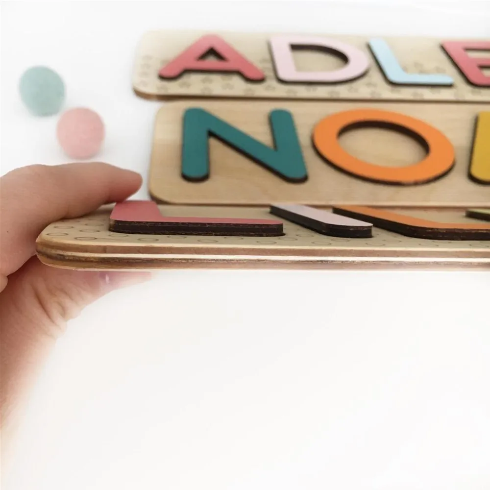 Деревянный образовательный пазл с именем на заказ детский праздник ручной