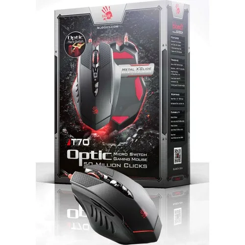 Bloody T70 LK Optical Multi Core Metal Foot 4000CPI Player Mouse