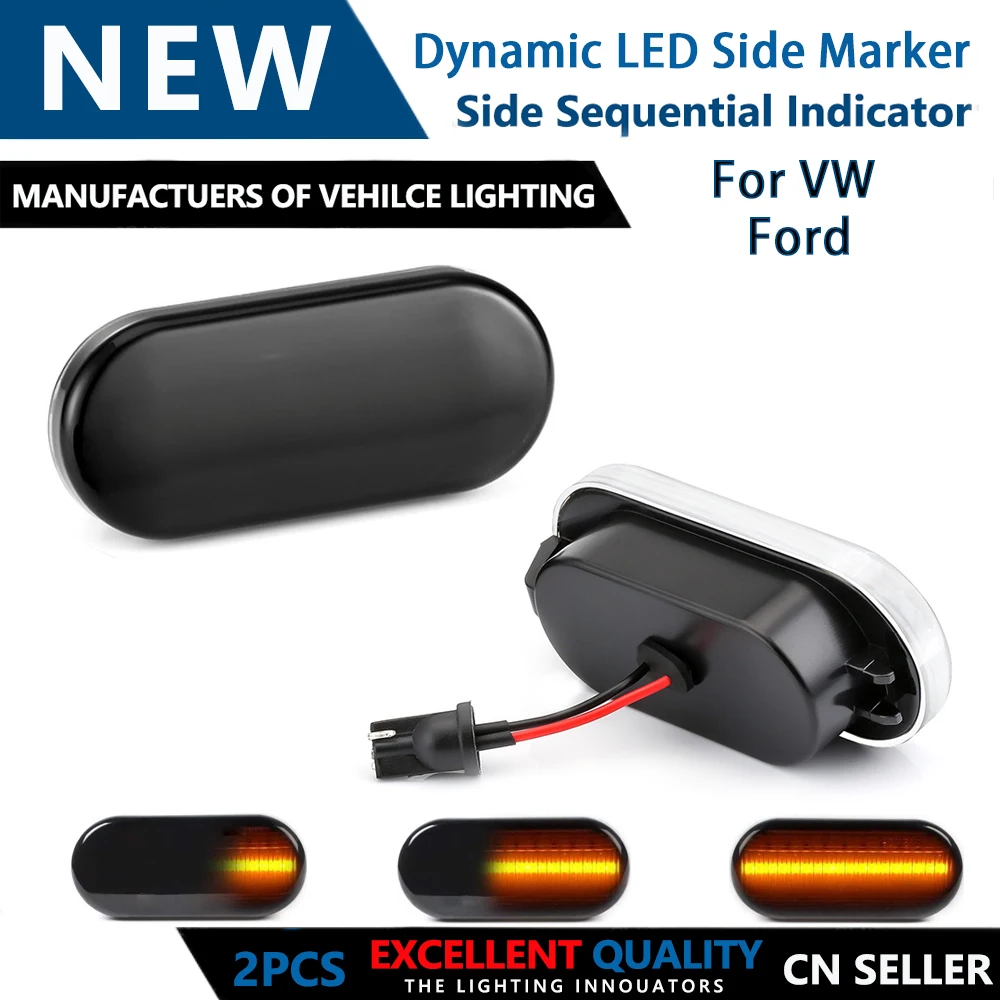 Светодиодный динамический Боковой габаритный фонарь поворота светильник для VW