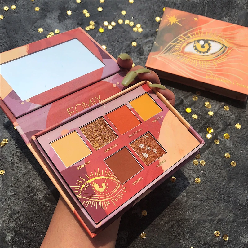 6 цветов мерцающие матовые тени для век Палитра блестящие металлические алмазные