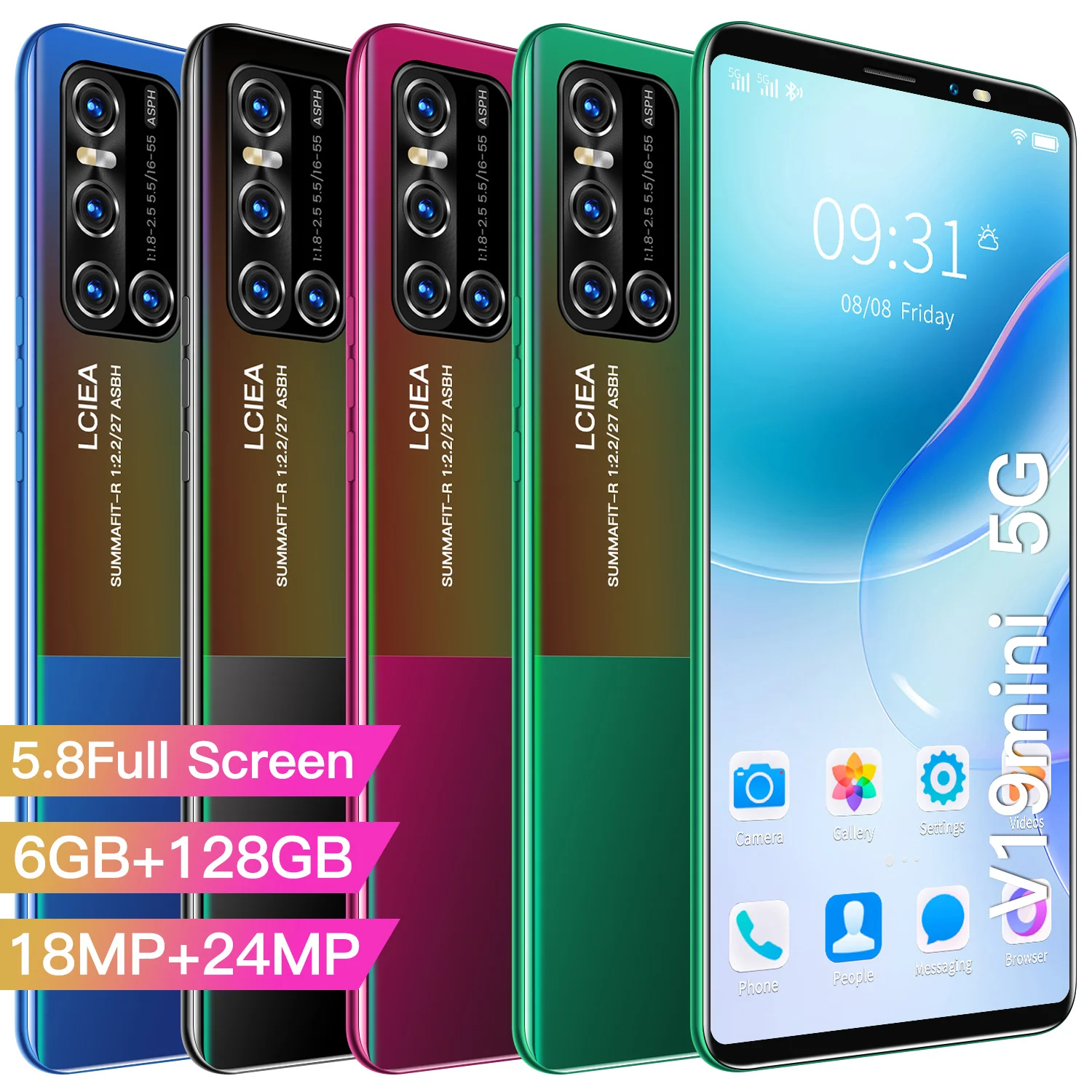 

New Arrival V19 Mini Smartphone 5.8Inch Full Screen 8 Core 18+24MP 4500MAH 6+128G 5G Network Android 10 Face Fingerprint ID