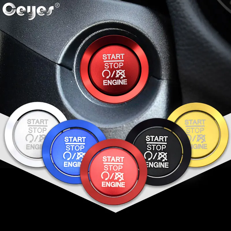 

Наклейка Ceyes для автомобильного стайлинга Jeep Commander Wrangler, Grand Cherokee, кнопка запуска и остановки двигателя автомобиля, крышка кольца, аксессуары...
