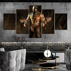 5 шт. игровой постер, настенная наклейка, картины на холсте, настенное искусство для гостиной, Настенный декор Mortal Kombat X Scorpion-без рамки