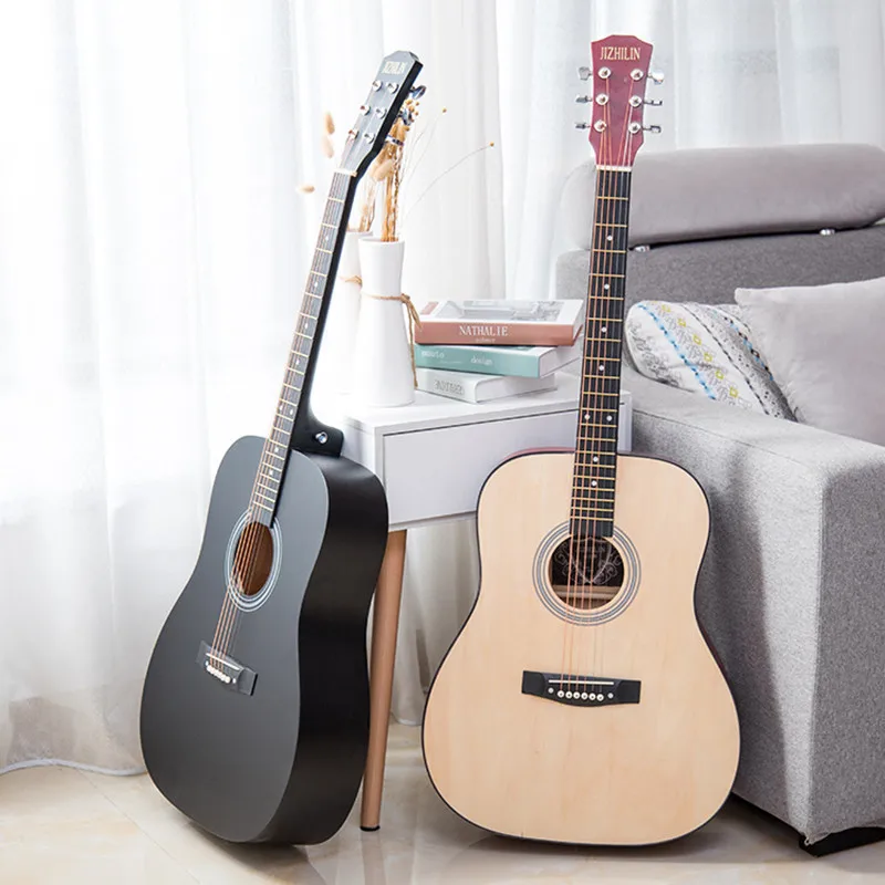 

41-inch Guitar Guitarra Acoustic Folk Guitar Basewood Fingerboard Rounded Guitar Beginners Getting Started Concert AGT156