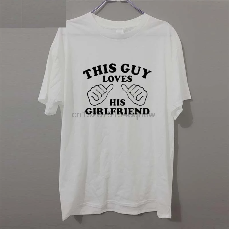 Men Boyfriend Gift Anniversary Shirt Valentines Tshirt T shirt This Guy Loves His Girlfriend I Love My Shirt(1) | Мужская одежда