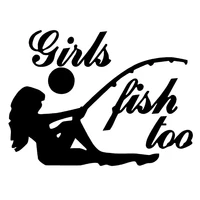 girls fish too fishing fish car sticker automobiles motorcycles exterior accessories vinyl decals for bmw audi ford
