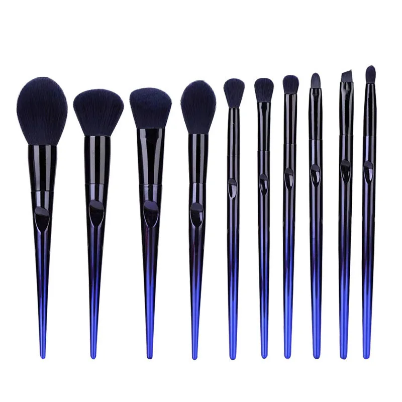 

HMG Blue Charm Series Makeup Brush Set With Storage Bag 10 Pcs Foundation Powder Eyeshadow Cosmetic Brush Soft Hair Makeup Tool