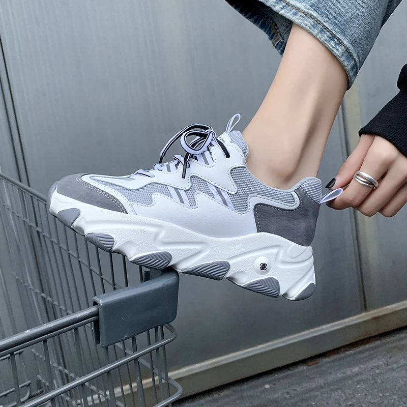 2020 весенние женские кроссовки на шнуровке повседневная обувь дизайнерская