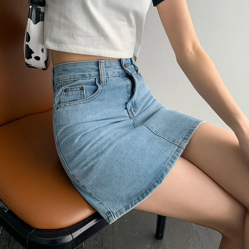 

Skirts womens mini jupe femme falda korean fashion vetement femme cortas denim faldas mujer moda saia jeans skort ropa verano