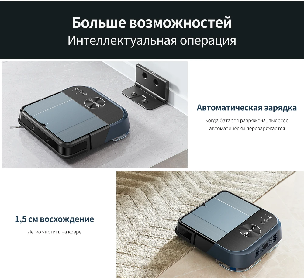 Робот-пылесос Proscenic 880L с 1500Pa всасыванием, робот для уборки шерсти домашних животных самозаряжающийся умный навигационный