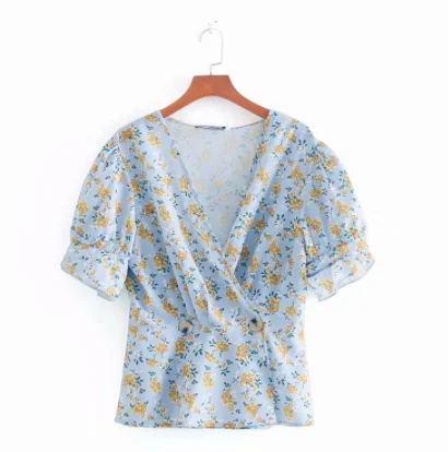 Новинка Женская милая Повседневная блуза с цветочным принтом женская рубашка