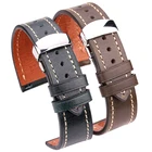 Ремешок из воловьей кожи для наручных часов, винтажный браслет из натуральной кожи для Galaxy Watch 42 мм, 18 20 22 24 мм