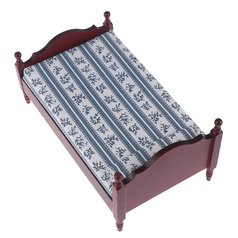 

New Mini Bed With Pillow for Girls Dolls Dollhouse Bedroom Furniture Pink Color Toy For children Doll Pretend Play Toy
