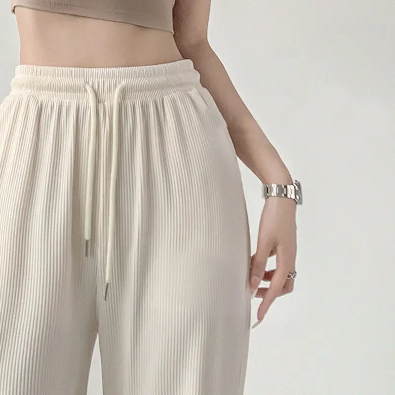 

HOUZHOU Harajuku Beige Wide Leg Pants Women 2021 Summer Korean Fashion Black High Waist Loose Trousers Oversize Classic Pants