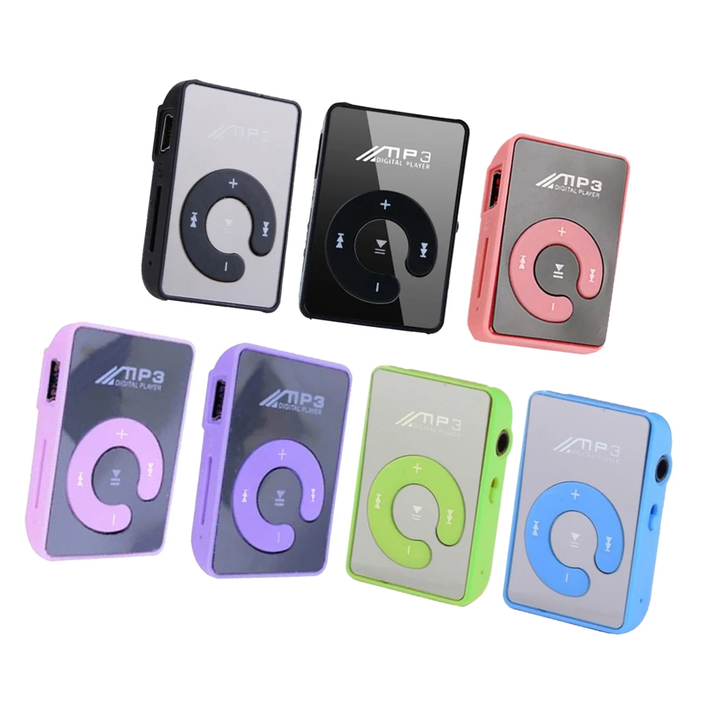Мини mp3-плеер с зеркальным зажимом Портативный модный спортивный USB цифровой музыкальный плеер для MicroSD TF карты медиа mp3-плеер перезаряжаемый