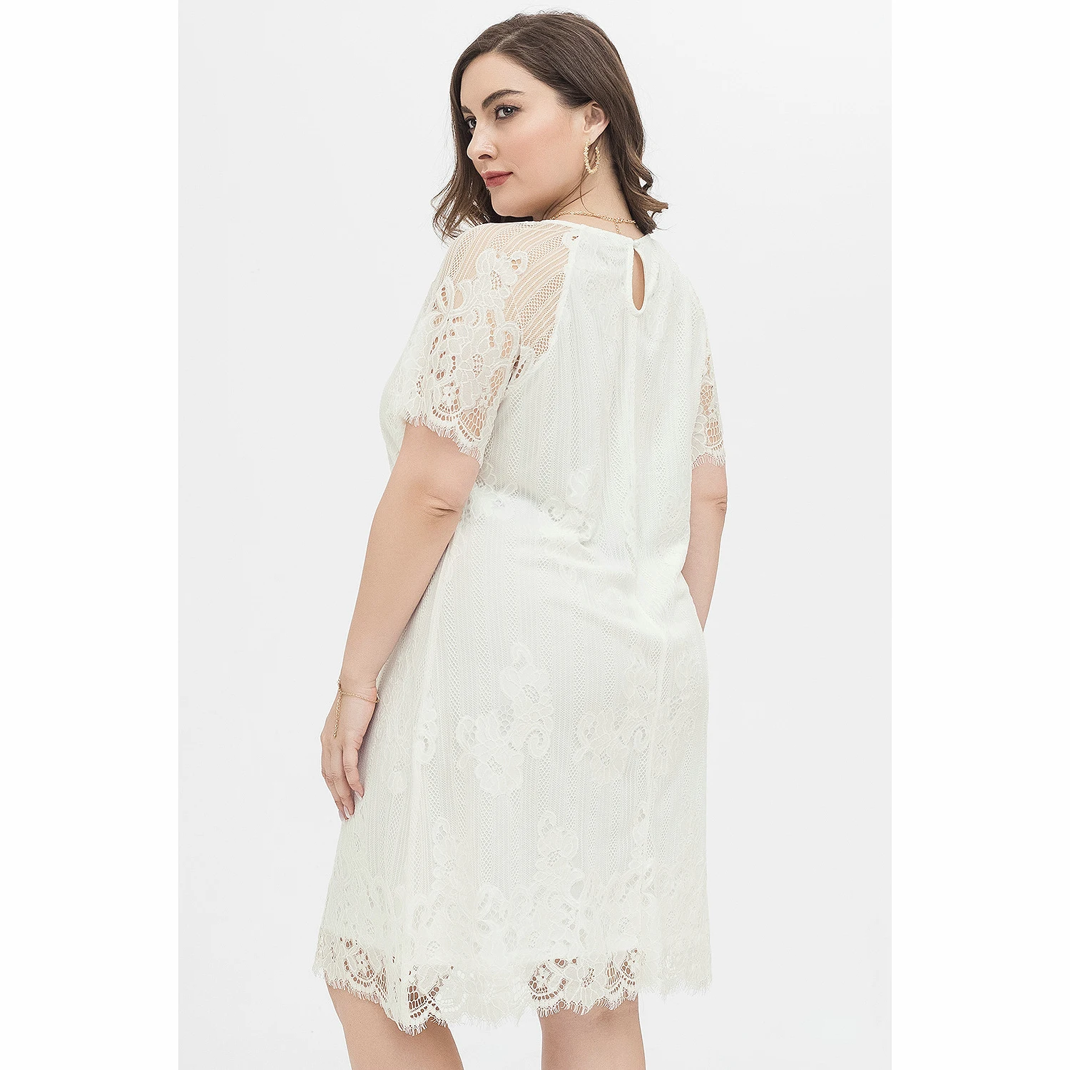 

Elegant Ladies Summer Plus Size Wedding Evening Lace Dresses For Women Sexy Loose Casual Dress Vestido De Mujer Femme Robe