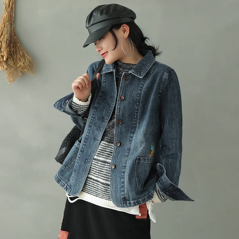 2020 весенне-осенние куртки модные женские свободные Универсальные джинсовые