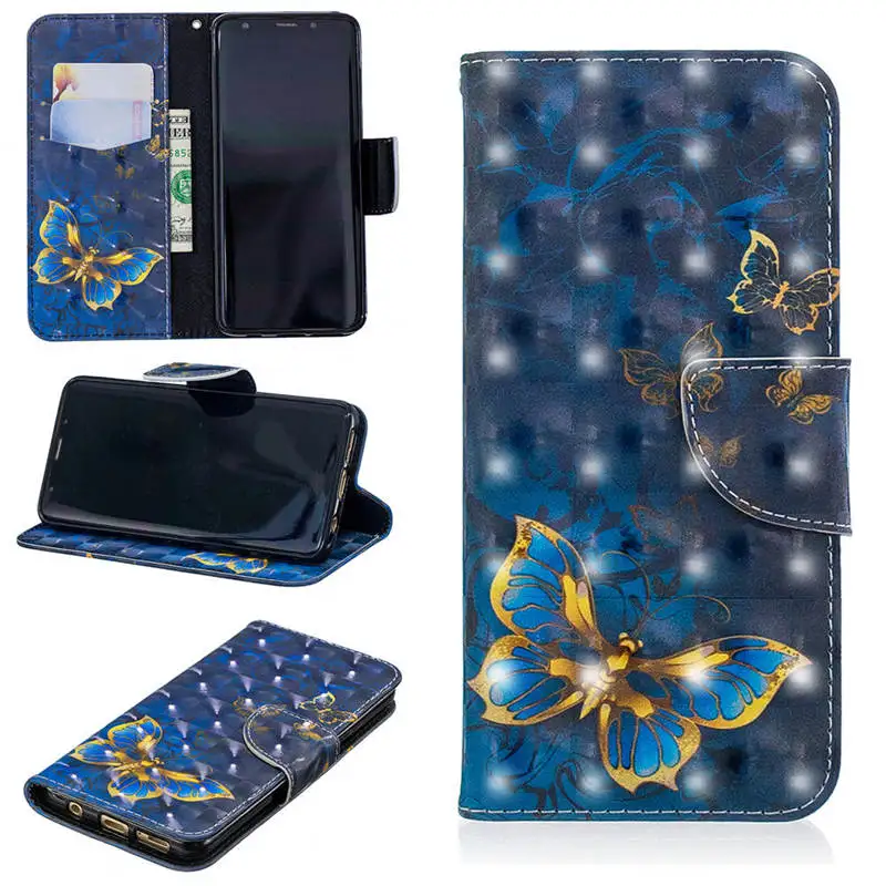 10 3D чехол для телефона samsung Galaxy Note 10 S10 S9 S8 Plus S10E чехол для samsung S8 S9 S10 Plus Чехол-книжка кожаный кошелек - Цвет: 10