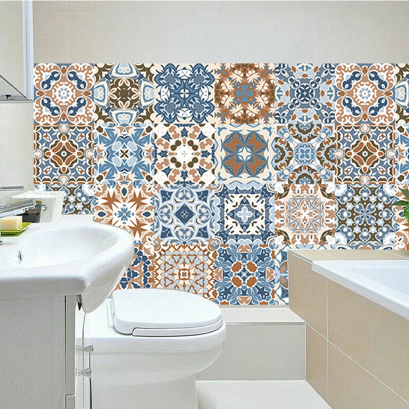 Ретро мозаика настенная наклейка плитка для ванной линия талии кухонный клей