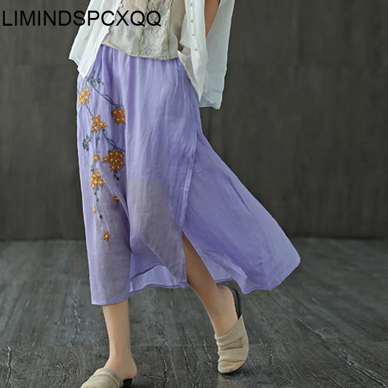 

LIMINDSPCXQQ Summer 2021 Japanese Fashion Women Print Skirt Fashion Women's Dress Super Stretch Women's Dress Linen Loose Skirt