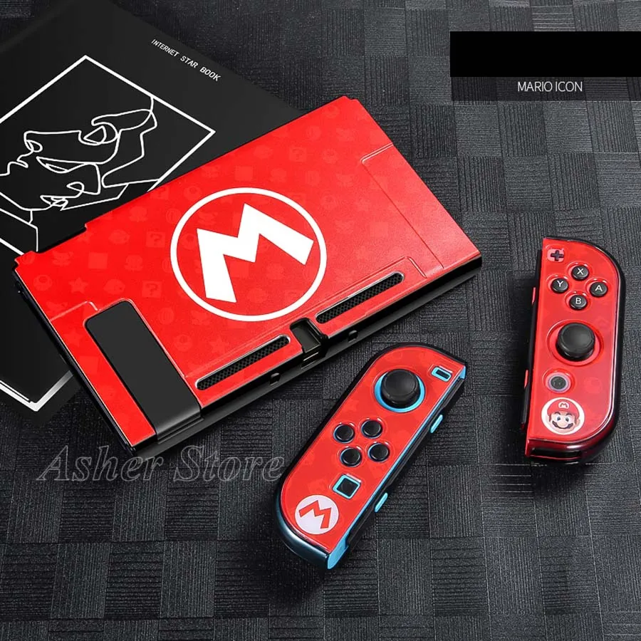 5 Nintendo switch шаблон Защитный чехол красочный жесткий корпус+ 4 Аналоговые крышки для nintendo Switch консоли Joy-con аксессуары - Цвет: 5