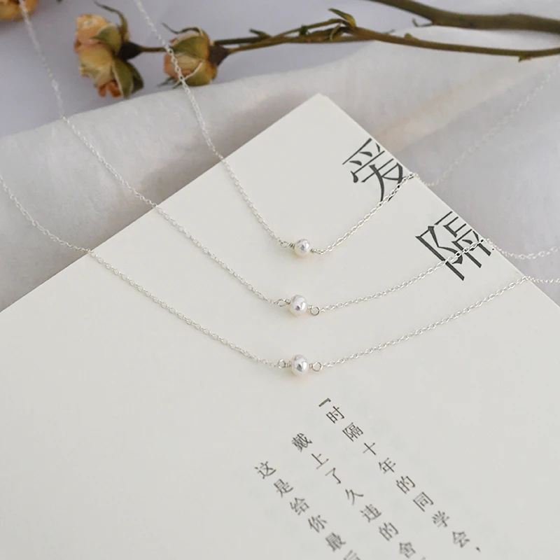 Женское колье-чокер из натурального пресноводного жемчуга ASHIQI 925 пробы