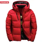 FGKKS качественный брендовый мужской пуховик, тонкий плотный теплый однотонный пуховик с капюшоном, модные повседневные мужские пуховики