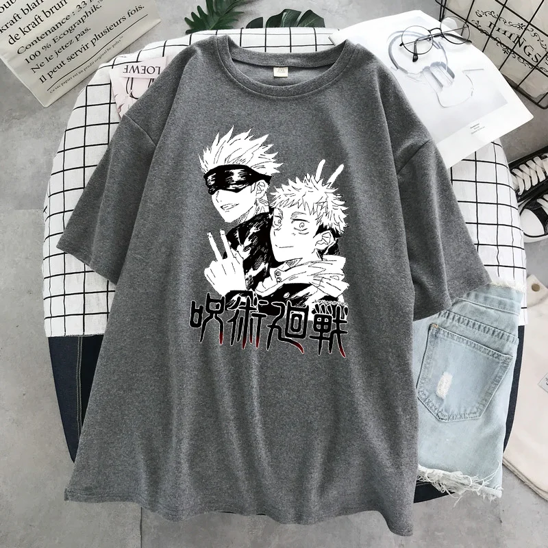 

Luren Oversized T Shirt Jujutsu Kaisen Men's T-shirt Women Short Sleeve Anime Tshirts Casual Unisex Clothes Tops
