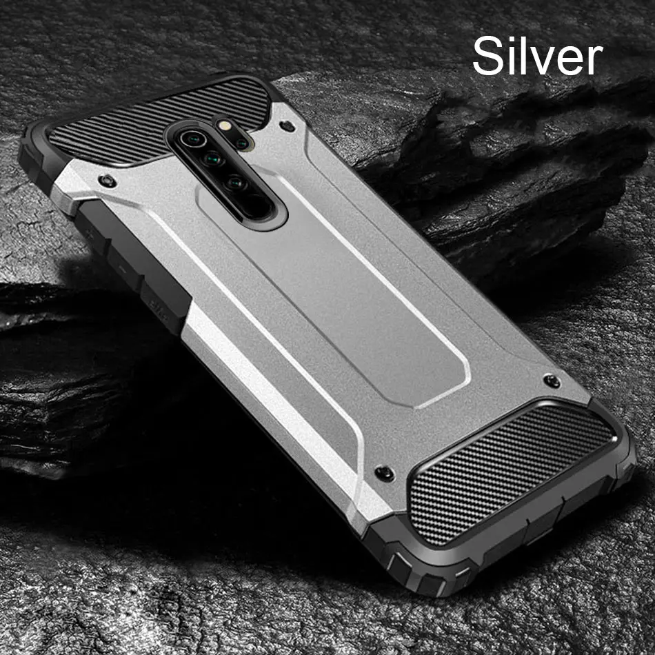 Silver Роскошный противоударный чехол-броня для Xiaomi Redmi 7A, 8A, Note 8, Pro, мягкий чехол-накладка для Xiaomi Redmi Note, 8 T, 7 Pro, силиконовый чехол-бампер - Цвет: Silver