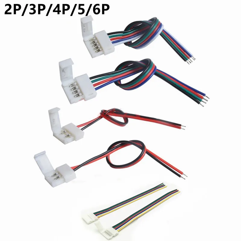Сварочная лента RGB RGBW RGBCCT, одноцветная, 2 контакта, 8 мм, 10 мм, 3 контакта, 4 контакта, 5 контактов, 6 контактов, соединительный кабель для светодиодной, для одноцветных светодиодных лент 100, 5050, 5-3528 шт.