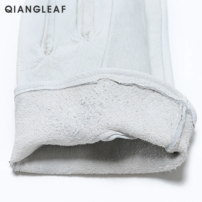 QIANGLEAF брендовые защитные перчатки D класса белые перчатки кожаные перчатки для мужчин оптом белые перчатки 130