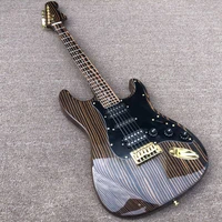 st electric guitar zebrawood bodyneckfingerboard gold hardware natural gloss finish can be customized
