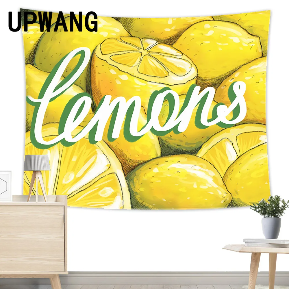 

Настенный гобелен с лимонами, пляжный коврик для пикника, палатка для кемпинга, спальный коврик, Декор для дома, покрывало, настенная ткань
