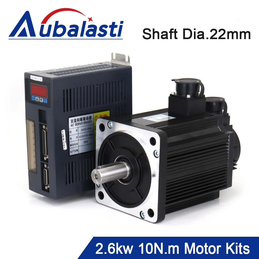 

Aubalasti 2.6KW AC Servo Motor Driver 10N.m 2500RPM 130ST-M10025 AC Motor Matched Servo Motor Driver AASD30A Complete Motor kits
