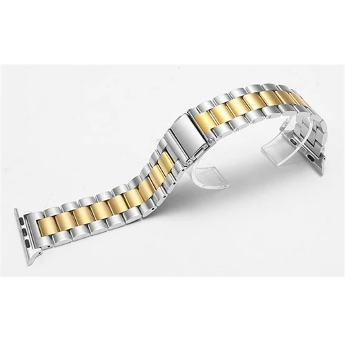 silver-gold Ремешок из нержавеющей стали для apple watch ремешок 44 мм 40 мм apple watch, ремешок 42 мм, 38 мм, версия наручных часов Iwatch серии 5/4/3/2/1 металлический браслет wristbelt - Цвет ремешка: silver-gold