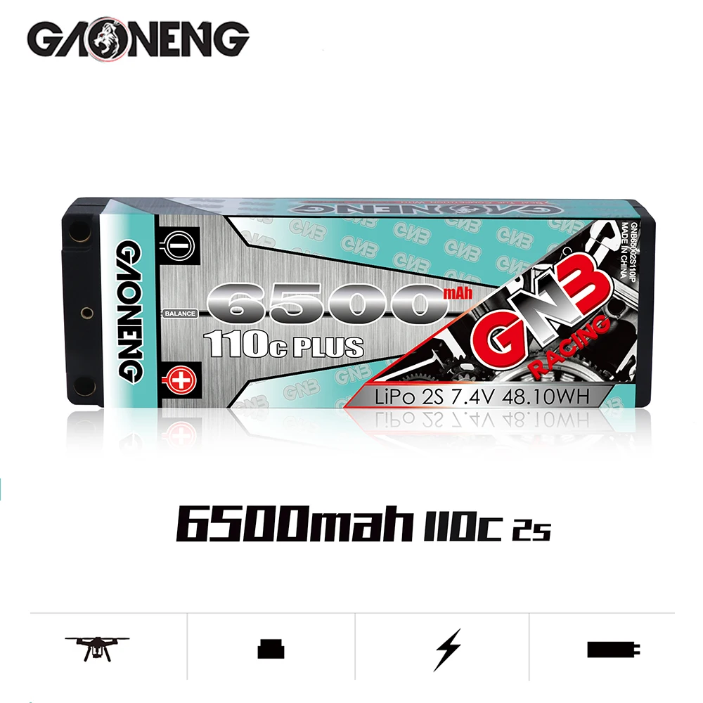 Gaoneng GNB 6500mAh 110C 2S 7,4 V PLUS перезаряжаемая Lipo батарея XT60/T штепсельная вилка T для 1:10 RC автомобиля лодки