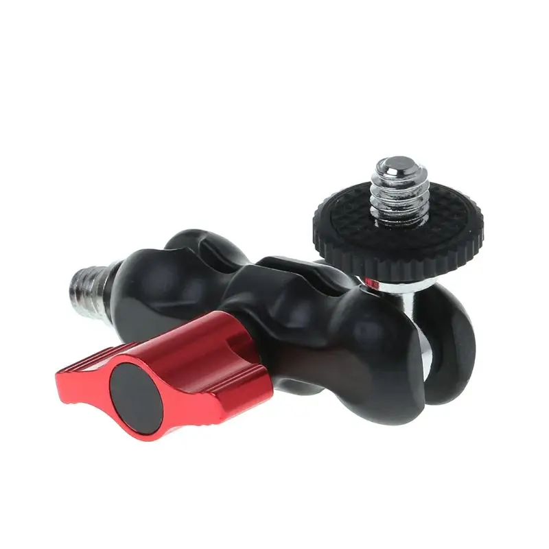 

Double Ball Head Shoe Mount Adapter Arm 1/4\" Screw Portable GPS Phone LCD Monitor DV Video Light DSLR Camera