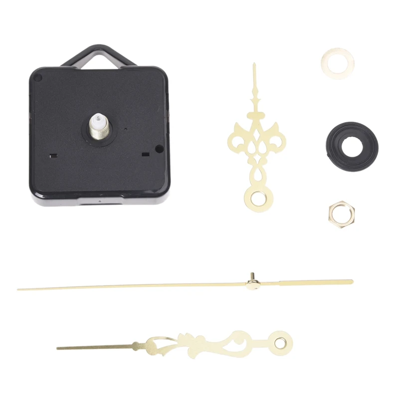 

third-hand quartz clock movement mechanism is golden in color