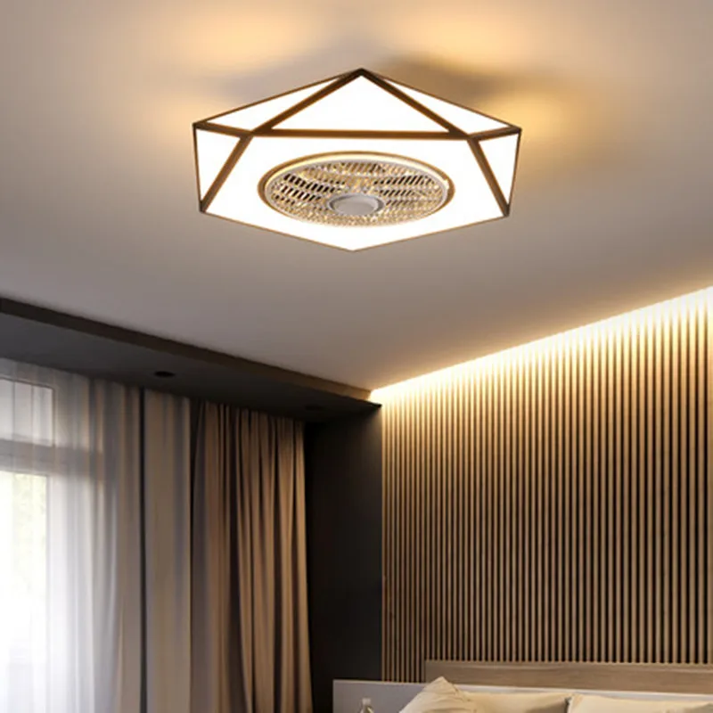 

IKVVT Ultra-thin Ceiling Fan Lamp Modern Minimalist Bedroom Ceiling Fan Lamp Restaurant Living Room Household Silent Fan Lamp