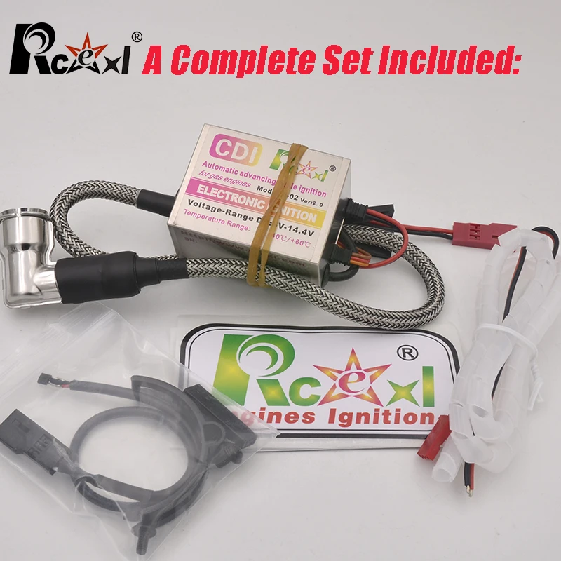Rcexl-encendido CDI CM6-10mm, buj&iacute;a de 90 grados, motor de gasolina de Gas DA DLE, Avi&oacute;n Rc para DLE20/DLE30/DLE55/CRRCpro GP26R/GP50R-4