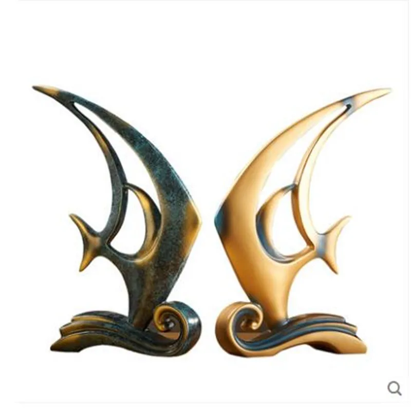 

American country animal fish statue crafts, creative home office restaurant bar room desktop decoration gift